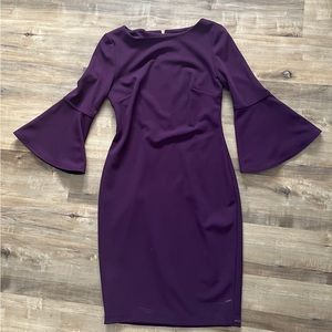 Calvin Klein 3/4 sleeve boat neck sheath dress